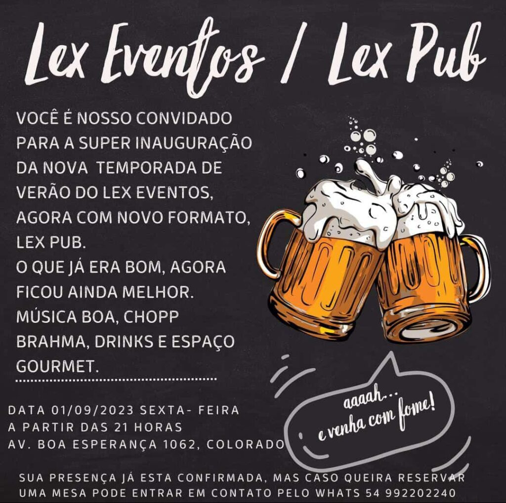 LEX EVENTOS/ LEX PUB – JORNAL ONLINE COLORADO EM FOCO